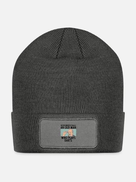 Darts Dart Player Sayings - Patch Beanie - charcoal grey