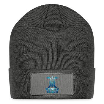 Myrtle Beach SC Beach Design Souvenir Illustration - Patch Beanie - charcoal grey - Front