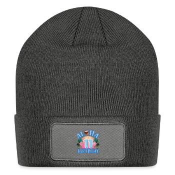 Aloha It's My 11th Birthday Coconut Drink And - Patch Beanie - charcoal grey - Front