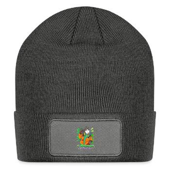 Cyberpunk Futuristic Dog - Patch Beanie - charcoal grey - Front