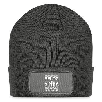 Feliz Navidad Putos Funny Mexican - Patch Beanie - charcoal grey - Front