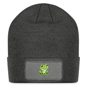 Smiling Frog of Joy - Patch Beanie - charcoal grey - Front