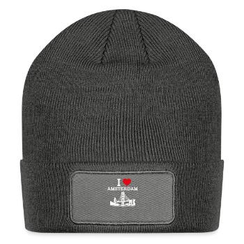 I Love Amsterdam Netherland Pun Golden Gate Bridge - Patch Beanie - charcoal grey - Front