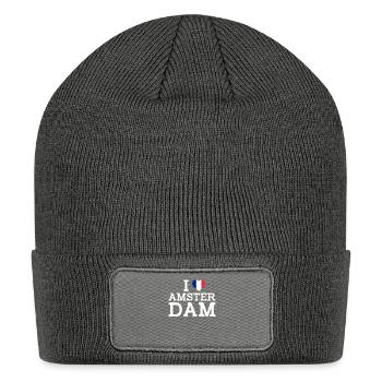 I Love Amsterdam France Flag Heart Cool Netherland - Patch Beanie - charcoal grey - Front