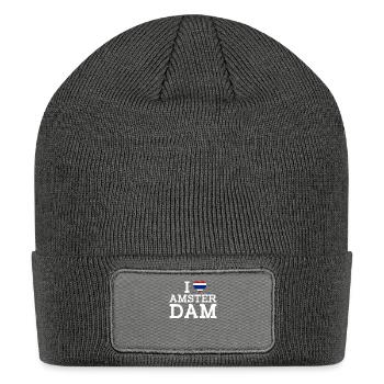I Love Amsterdam Thailand Flag Heart Lover Pun - Patch Beanie - charcoal grey - Front