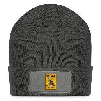 warning do not feed wendigo cryptid warningt shirt - Patch Beanie - charcoal grey - Front