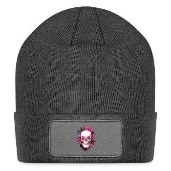 Deadly Beautiful Baseball ¾ Sleeve T Shirt - Patch Beanie - charcoal grey - Front
