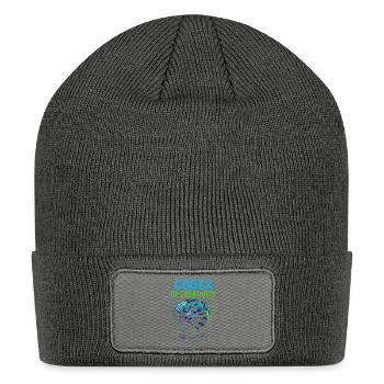 Codex of Creativity – Tech Brain Art Design - Patch Beanie - charcoal grey - Front