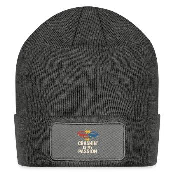 Demolition Derby Fan Pit Crew Crash Driver Fair - Patch Beanie - charcoal grey - Front