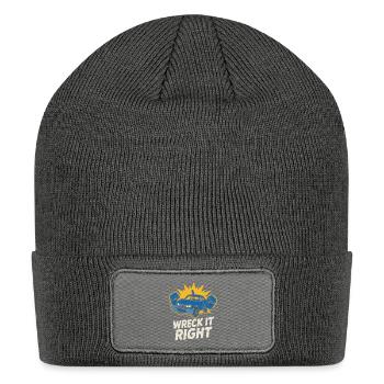 Demolition Derby Fan Pit Crew Crash Driver Fair - Patch Beanie - charcoal grey - Front