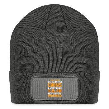 Coin Collecting Collector Warning - Patch Beanie - charcoal grey - Front