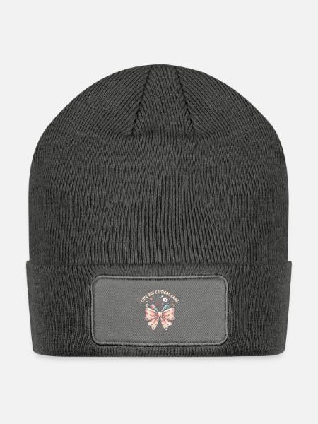 Cute Bow Medical Care - Patch Beanie - charcoal grey