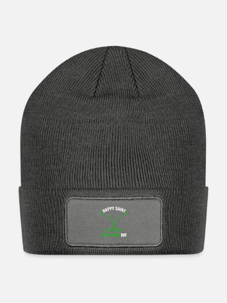 Saint Patrick Hat-Tricks Day - Patch Beanie - charcoal grey