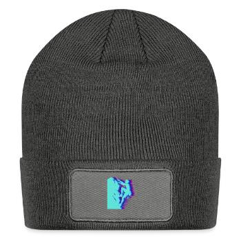 Glitch Art Rock Climber Silhouette - Patch Beanie - charcoal grey - Front