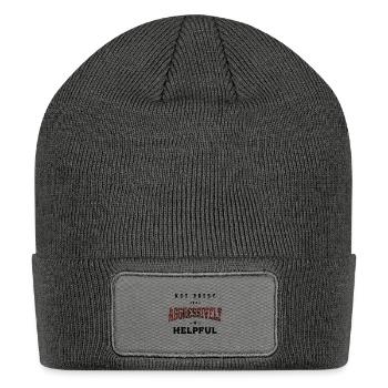 Not Bossy Just Aggressively Helpful Entrepreneur - Patch Beanie - charcoal grey - Front