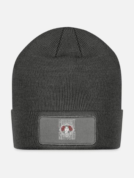 Make Art Not War - Patch Beanie - charcoal grey