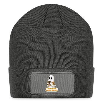 I survived another Morning - Patch Beanie - charcoal grey - Front