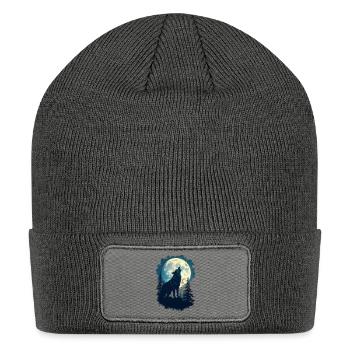 Wolf - Patch Beanie - charcoal grey - Front