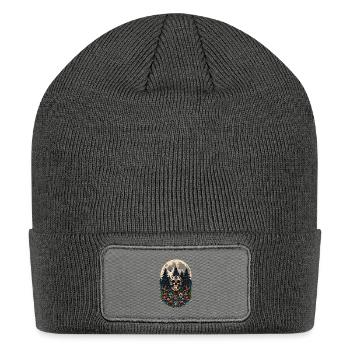 Skull & Forest Moon Design - Gothic Nature Artwork - Patch Beanie - charcoal grey - Front