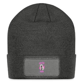 Cute Dog Neon Splash - Patch Beanie - charcoal grey - Front