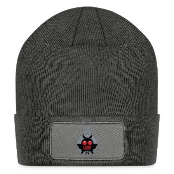 Live Laugh Lurk Mothman Cryptid - Patch Beanie - charcoal grey - Front