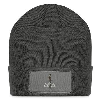 Read Deeply, Strike Quietly - Patch Beanie - charcoal grey - Front