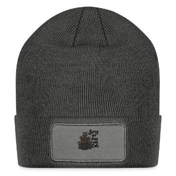 Cats with plans #3 - Patch Beanie - charcoal grey - Front