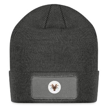 Coconut Crab Watercolor Drawing - Patch Beanie - charcoal grey - Front