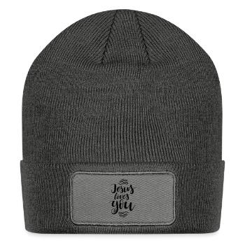 Jesus loves you - Patch Beanie - charcoal grey - Front