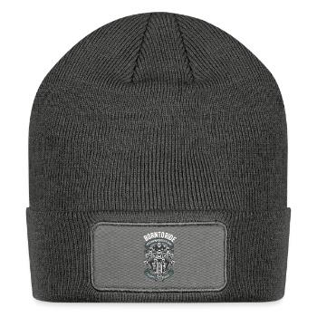 Born To Ride Skull Biker - Patch Beanie - charcoal grey - Front