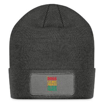 Paw Prints on the Heart - Patch Beanie - charcoal grey - Front