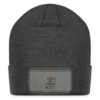 Food Not Pharma Natural Organic Nutrition Comfy - Patch Beanie - charcoal grey - Front