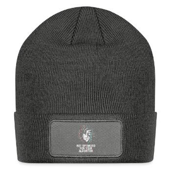 Not Optimized For Your Algorithm Glitch Art - Patch Beanie - charcoal grey - Front