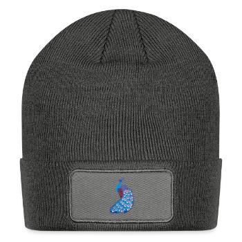 Vivid Peacock Parade - Patch Beanie - charcoal grey - Front