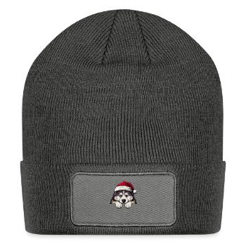 Alaskan Malamute 1 Christmas Dog - Patch Beanie - charcoal grey - Front