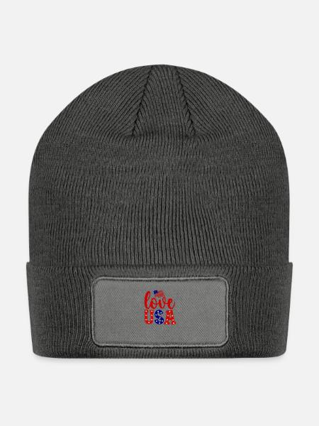 love usa - Patch Beanie - charcoal grey