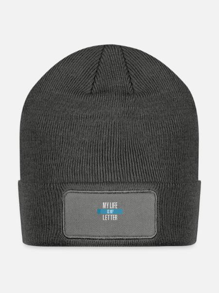 my life is my letter - Patch Beanie - charcoal grey