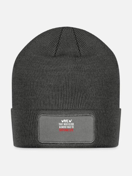 Anti Social Almost Had to Socialize - Patch Beanie - charcoal grey