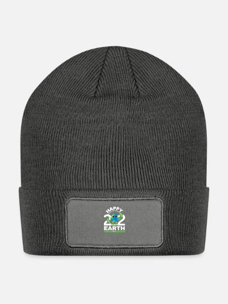 Earth Day - Patch Beanie - charcoal grey
