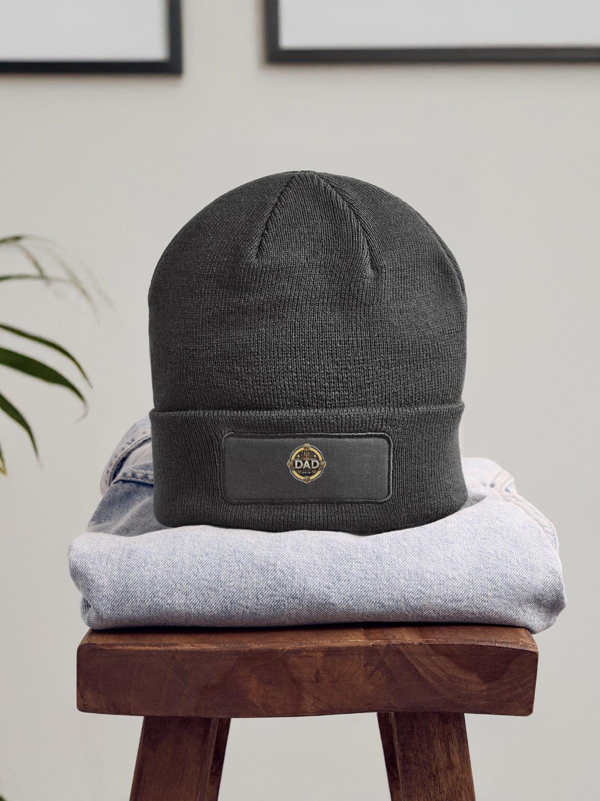 Dad Coin - Patch Beanie - charcoal grey - Front