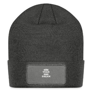 one team one dream Football fans gifts - Patch Beanie - charcoal grey - Front