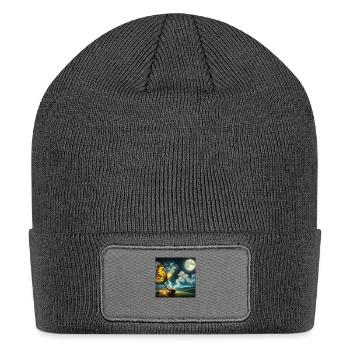 Butterfly over Moon - Patch Beanie - charcoal grey - Front