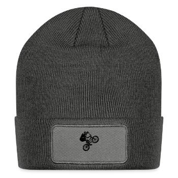 Bmx Rider Jump Stunt Bike Style - Patch Beanie - charcoal grey - Front