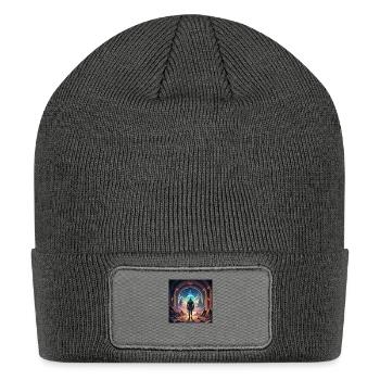 Futuristic and ancient collide - Patch Beanie - charcoal grey - Front