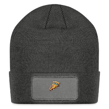 Pizza slice - Patch Beanie - charcoal grey - Front