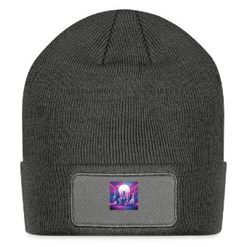 Futuristic Vibes - Patch Beanie - charcoal grey - Front