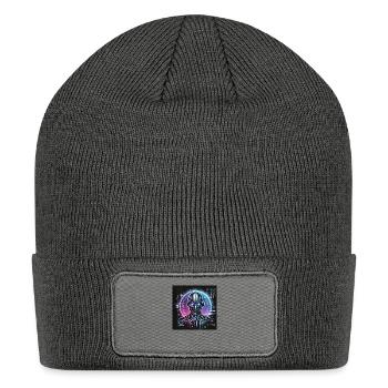 AI futuristic robot - Patch Beanie - charcoal grey - Front