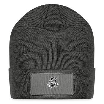 Mind of a Hustler Heart of a King - Patch Beanie - charcoal grey - Front