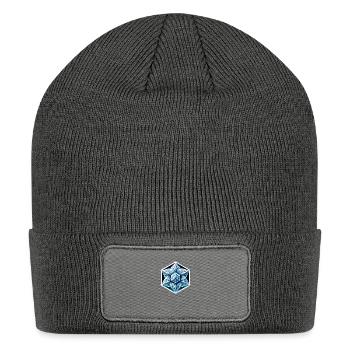Intricate Icy Geometric Snowflake Design - Patch Beanie - charcoal grey - Front