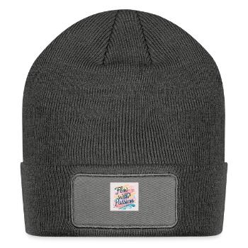 Flow With Passion - Abstract Typography Art - Patch Beanie - charcoal grey - Front